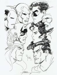 Jla Avengers My First George Perez Jla Avengers Commission In Jlaavenger Collector S The Jla A George Perez Avengers Vs Justice League Black And White Comics