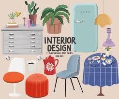 Interior Design Clipart Sticker Clipart Kitchen Clipart Goodnotes Stickers Furniture Clipart Commercial Clipart Hand Painted Clipart In 2020 Design Interior Design Interior