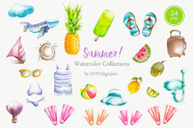 Please use and share these clipart pictures with your friends. Watercolor Summer Beach Clipart By Foxydigitalart Thehungryjpeg Com