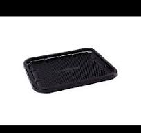 4S Meat Tray 9.25X7.25X0.59 IN APET Shallow Black 300/Case ...