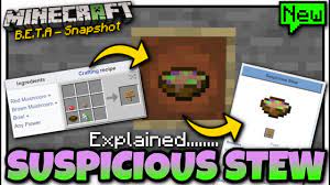 Minecraft Suspicious Stew Explained New 1 8 1 14 Block Bedrock Stew Minecraft Crafting Recipes