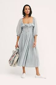 Oasis Midi Dress Presented By Free People In 6 Colors Easy Cotton Midi Dress Featured In A Flowy Sil With Images Affordable Fashion Clothes Cotton Midi Dress Midi Dress