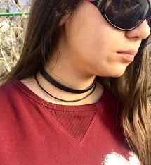 Simple Black Genuine Leather Choker /thin 1 Cm Plain Choker With Leather  Cord Attached/ Handmade Strap Choker by Detelini