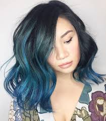 Medium Black And Blue Hairstyles 40 Fairy Like Blue Ombre Hairstyles Ombre Hair Blue Ombre Hair Brown Ombre Hair