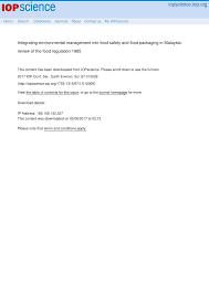 The following provides information on the labeling requirements of food sold in malaysia gleaned from the malaysian food regulations 1985 and food irradiation regulations 2011 (as at march 2013)1. Pdf Integrating Environmental Management Into Food Safety And Food Packaging In Malaysia Review Of The Food Regulation 1985