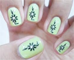 Maybe you would like to learn more about one of these? Green Flowers Nail Art For Short Nails