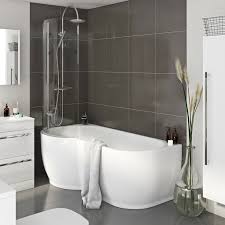 Mode Harrison Left Handed P Shaped Shower Bath And Shower Screen In 2020 Freestanding Bath With Shower Shower Over Bath Shower Bath