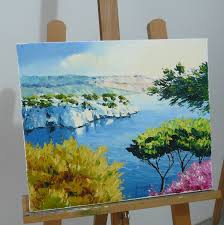 Calanque De Port Miou Peinture A L Huile Au Couteau De Jean Marc Janiaczyk Cove Of Port Miou Oil Paint On Canvas Fine Art Painting Painting Art Painting