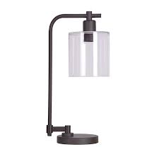 Allen Roth Tapsley 20 5 In Bronze Downbridge Table Lamp With Glass Shade Lowes Com In 2020 Lamp Glass Lamp Shade Table Lamp