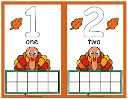 Peacock Autumn Themed English Number Cards Preschool Children Akctivitiys 2020 Kartlar Anaokulu Egitim