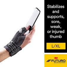 Futuro Deluxe Thumb Stabilizer Improves Stability Moderate Stabilizing Support Large X Large Black