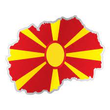 Op een rode achtergrond staat een gele zon afgebeeld met acht stralen die reiken tot alle uiteinden van. Landen Sticker Vlag Macedonie Stickythings Nl