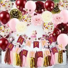 Four year old birthday decorations gold party decorations, summer party decorations, outdoor birthday decorations, outdoor graduation decorations. Qian S Party Burgundy Pink Birthday Party Decorations Burgundy Pink Gold Birt Ebay