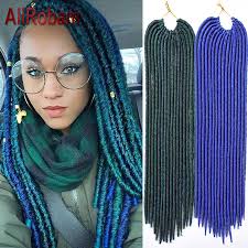 رخيصة ملحقات Dreadlock الاصطناعية تجديل ضفائر ضفائر فو Locs 18 بوصة 16 جذور الشعر جدائل الكروشيه ها Havana Twist Hairstyles Braided Hairstyles Twist Hairstyles