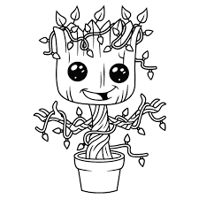 Groot is a fictional superhero appearing in american comic books published by marvel comics. Baby Groot Coloring Lesson Kids Coloring Page Coloring Lesson Free Printables And Coloring Pages For Kids