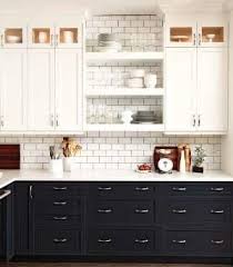 Black Lower Kitchen Cabinets With White Upper Cabinets With Subway Tile By Ivy Kitchen Trends Kitchen Inspirations Home Kitchens