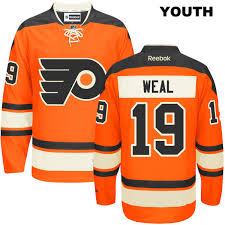Jordan Weal Youth Alternate Philadelphia Flyers Stitched Authentic Reebok No 19 Orange Nhl Jersey