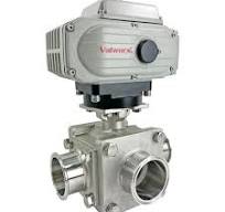 3" Sanitary Ball Valve, T-Port, 24 VDC, Tri-Clamp, EPS Positioner