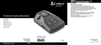 + track your detection history • view your entire radar detection history by date and location. 2016d Radar Detector With Bluetooth User Manual Irad Manual Cobra Electronics