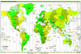 Laminated World Map Poster Wall Chart With Standard Time Zone 15x23 Inches