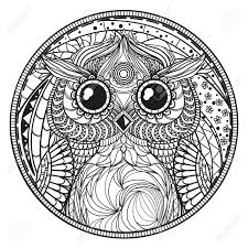 Ausmalbilder für erwachsene zum ausdrucken 30 schöne malvorlagen. Mandala Mit Eule Zentangle Hand Gezeichnete Abstrakte Muster Auf Isolierungshintergrund Design Fur Spirituelle Entspannung Fur Erwachsene Zendala Schwarz Weiss Illustration Zum Ausmalen Zen Kunst Dekorativ Lizenzfrei Nutzbare Vektorgrafiken Clip