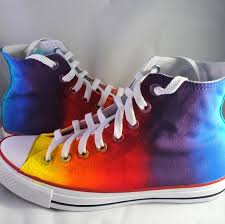 Custom Handpainted Rainbow Shoes Rainbow Tie Dye Converse