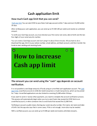 Because an account spending limit is a limit on how much your ad account can spend on all your campaigns over its lifetime, the amount you've spent toward it won't reset automatically after a certain amount of time (like at the end of the month). Cash App Limit By Asif Javed Issuu