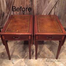 Yes You Can Paint Leather Furniture Vintage Drop Side Tables Leather Top Coffee Table Leather Furniture Leather Coffee Table