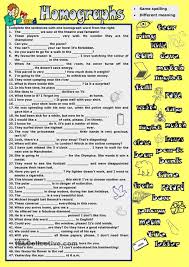 Homographs Homographs Multiple Meaning Words Homographs Activities