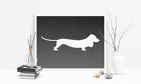Black And White Dachshund Print Classic Wiener Dog Silhouette Print For Wall Art Home Decoration Antique Dachshund Dog Print Or Poster Wit Silhouette Wall Art Wall Art Prints Vintage Wall Art