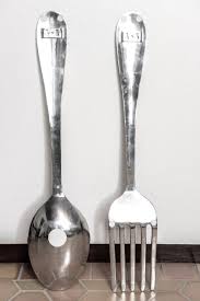 Large Fork And Spoon Wall Hanging Kitchen Wall Hangings Kitchen Wall Decor Diy Kitchen Wall Decor