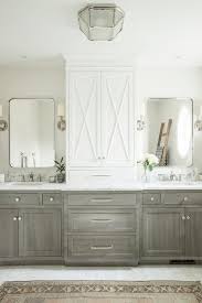 cabinet between bathroom sinks design ideas