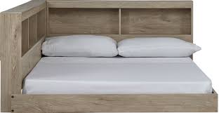 Mack milo ralston storage platform bed. Oliah Full Platform With Bookcase Storage Bed In Natural Eb2270 102