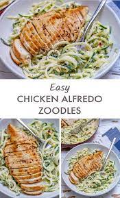 Easy Chicken Alfredo With Zoodles Clean Eating Anti Inflammatory Recipe Health Dinner Recipes Clean Eating Dinner Zoodle Recipes