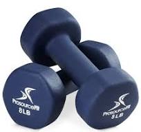 ProsourceFit Set of Two Neoprene Dumbbells Coated for Non-Slip Grip, 8 lb