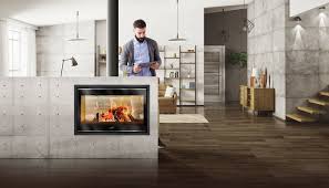 Studio d'architettura lugano / switzerland. Inserto Da Camino A Legna Bifacciale Nickel 800 Zetalinea Srl