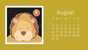 Sunday, august 8 is a good day for most of the zodiac signs. August 2020 Calendar Zodiac Sign Leo Vector Horoscope Astrological Calender Color Design Stock Vector Illustration Of Year Creative 159417013