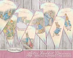 Club art wall print 533, details about beatrix potter ~ peter rabbit ~ letter o . Peter Rabbit Banner Pink Printable Bunting Beatrix Potter Baby Shower Party Diy Paper Crafting Instant Download Digital Sheet 001846