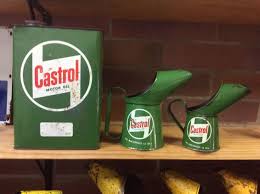 castrol one gallon oil can and pourers bidon