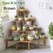 9 tier corner wood plant stand indoor outdoor display multi tier flower shelves. 4 Tier Wooden Plant Stand Corner Flower Stand Shelf Rack Planter Ladder Pot Bonsai Display Patio Garden With 3pcs Tools White Brown Walmart Com Walmart Com