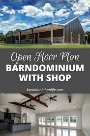 Open Floor Plan Barndominium With Shop In 2021 Barndominium Metal Building Home Barn Style House