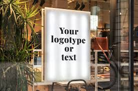 Light Sign Logo Mockup Fashion Logo Mockup Sign Mockup Lighted Signs