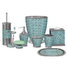 Ships free orders over $39. Burna 9 Piece Bathroom Accessory Set Teal Bathroom Accessories Bathroom Accessory Set Teal Bathroom Decor