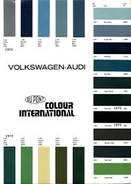 1970 volkswagen and audi paint charts and color codes