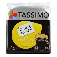Positionnée sur le marché du café en dosette, elle propose des machines utilisant des capsules spécifiques en plastique dur. Livraison A Domicile Tassimo Carte Noire Petit Dejeuner 16 Dosettes
