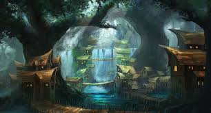 Village In The Woods By Mrainbowwj Fantasy Landscape Fantasy Concept Art Fantasy City