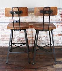 Browse our web site and you'll find many combination wood and metal bar stools that will compliment your home bar or patio area. Pair Of Vintage Industrial Wood And Metal Bar Stools For Sale At 1stdibs
