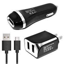 Dual port usb car charger. 2 Pack Verizon Kyocera Duraforce Pro Accessory Kit 3 In 1 Rapid Micro Usb Charger 2 1 Amp Includes Car Charger With 1 Usb Port And Wall Charger With 2 Usb Ports Black Walmart Canada