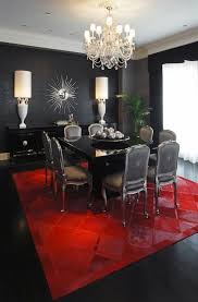 Dining Room Black And Crystal Chandelier 50 Dining Room Decor Ideas How To Use Black Color In A Stylish Way Black Dining Room Dining Room Colors Red Dining Room