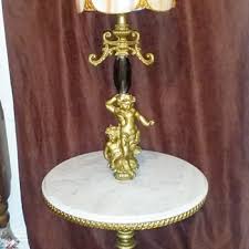 Art deco lamp lady holding a ball emile carlier, france, 1930. Marble And Brass Slag Glass Lamp Shade Floor Lamp Collectors Weekly